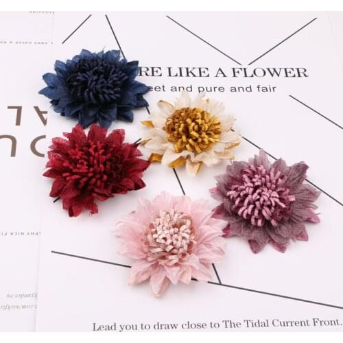 Handmde Chiffon Fabric Flowers 30pcs/Lot Girls Ornament Accessories Floral Button Patch Stickers Girls Hair Jewelry Shoe Decor