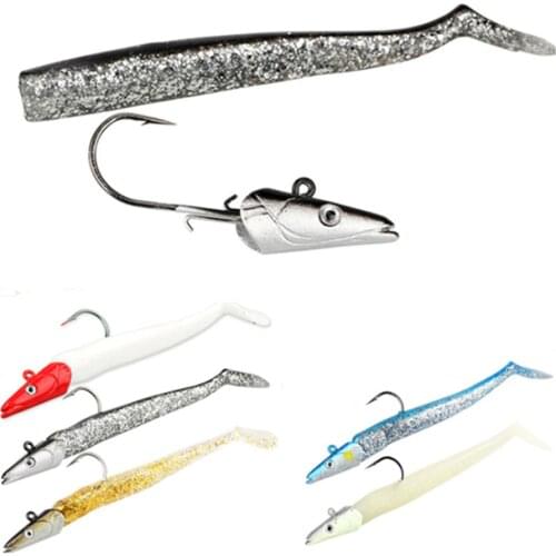 1Pcs Vivid Fish Jig Lead Head Soft Lures 11cm 22g T Shape Tail Wobbler Fishing Bait 3D Eyes Bass Carp Lures Isca Fishing Tackle