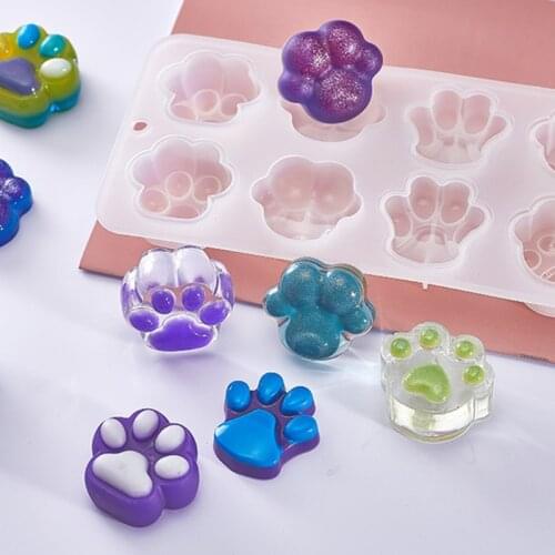 Crystal Epoxy Resin Mold DIY Animal Paw Shaped Silicone Mould DIY Crafts Pendant Earrings Jewelry Making Tools
