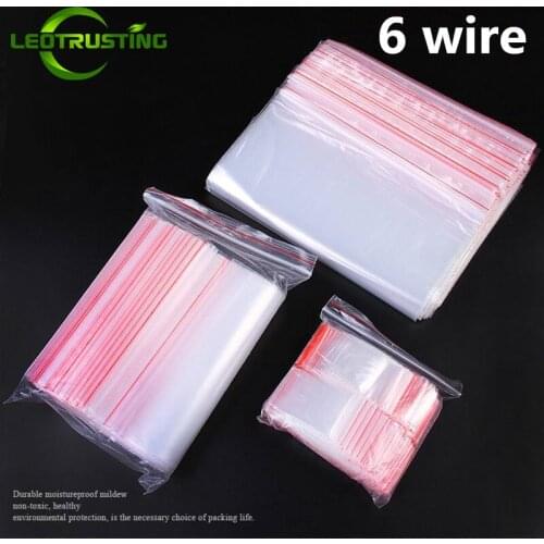 Leotrusting 60micron PE Clear Plastic Zip Lock Bag Reclosable Snack Bag Resealable Wigs Hair Bundles Extension Packaging Bag