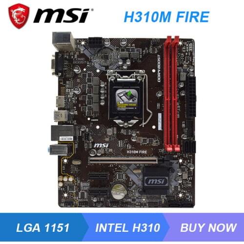 MSI H310M FIRE LGA 1151 Intel H310 H310M Original PC Motherboard DDR4 32GB PCI-E 3.0 X16 HDMI USB3.1 Core i7-8086K i5-8600K CPUS