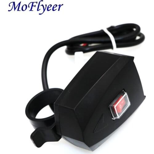 MoFlyeer 10V-80V Motorcycle 2.4A Dual USB Waterproof Power Charger Scooter Handlebar Cigarette Lighter Adapter Moto Accessories
