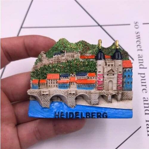 German souvenir refrigerator magnets on the Neckar riverside in Heidelberg, Germany