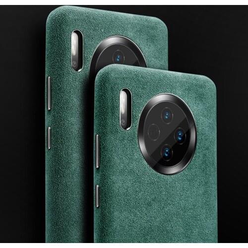 2020 New Hot XOOMZ Brand Genuine Natural Chamois Leather Skin Villi Business Back Cover Phone Case For Huawei Mate 30 Mate30 Pro