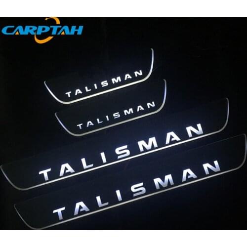 4 PCS Carptah Acrylic Moving LED Welcome Pedal Car Scuff Plate Pedal Door Sill Pathway Light For Renault Talisman 2015 - 2019
