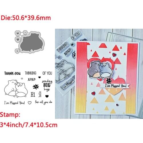 A Pair Of Loving Little Mice Words Transparent Clear Stamps Matchable Cutting Dies for DIY Scrapbooking Cards Crafts New 2020