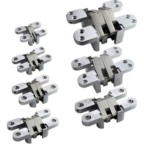 2Pcs Hidden Hinges Invisible Concealed Barrel Cross Door Hinge Bearing Wooden Box For Folding Window Furniture