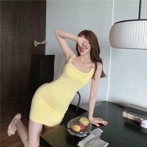 ZC3421 2021 summer new women fashion sexy temperament show thin wrap buttock dress female cheap wholesale