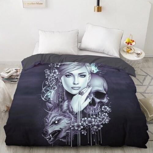 1Pcs 3D Printed Diablo Skull Lady Duvet Cover 220x240 King Size Printing NO Pillowcases And NO Sheets Home Textiles Comforter