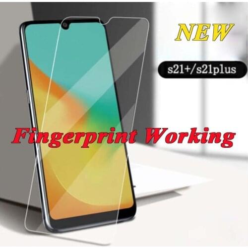 Sinzean 50pcs For Samsung Galaxy S21/S21 Plus 2.5D Clear Tempered Glass Screen Protector Fingerprint Working