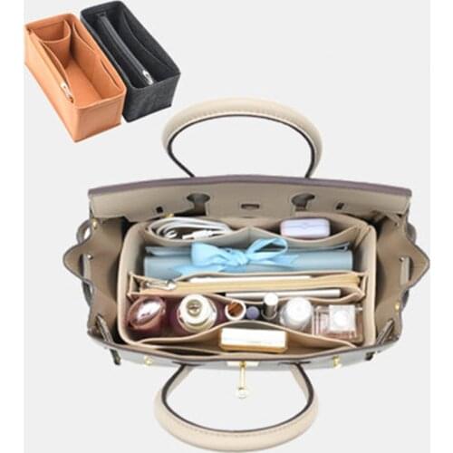 Fits For Birkins 25 30 35 Felt Cloth Insert Bag Organizer Makeup Handbag Organizer Travel Inner Purse Portable Cosmetic Bags