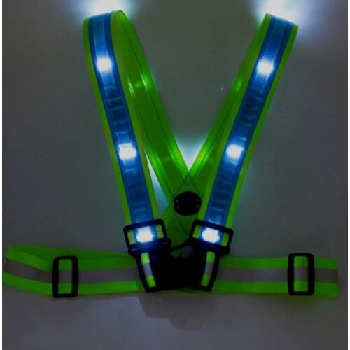 LED Reflective Vest 3 Light Modes Light Adjustable Safety Vest For Night Running Motorcycle Cycling Belt 2021