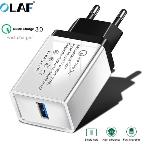 USB Charger Quick Charge 3.0 QC 2.0 USB Mobile Phone Fast Charging EU Plug Power Adapter for iPhone iPad Samsung Xiaomi Charger