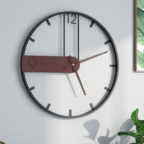 Wall Clock Iron Art Hot Sale Living Room Clock Simple Retro Nordic Creative Wall Clock