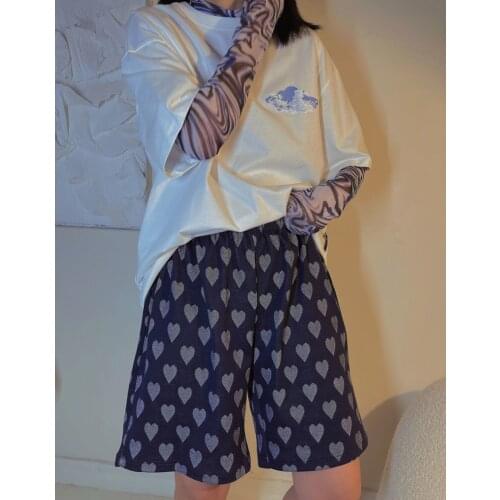 Love Printed Womens Pants Wide-leg Pants Summer Sports Shorts Student Female Ins Korean Fashion Streetwear Women Oversize Pants
