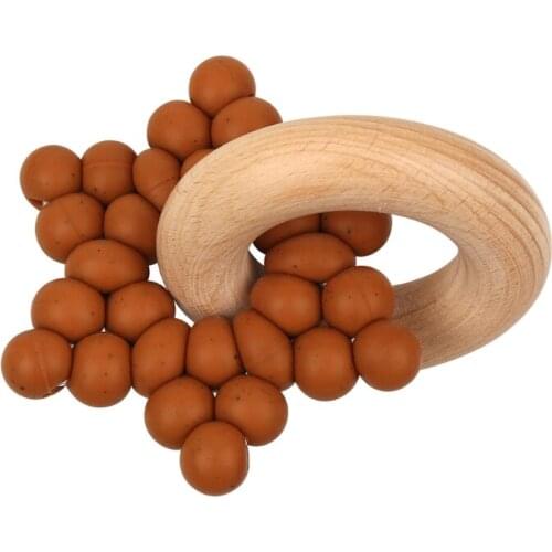 2021 New 1pc Baby Rattle Toy Silicone Beads DIY Children Teether BPA Free Birthdays Gift