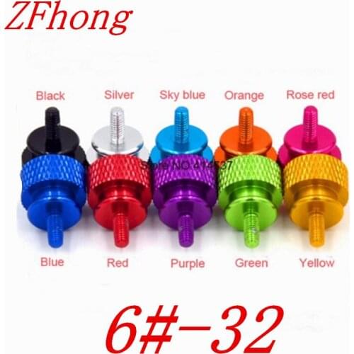 20pcs 6#32*7/12/16/20/25/30/35/40/45/50 Aluminum Alloy Colourful Step Hand Tighten Screw Length 7mm-50mm