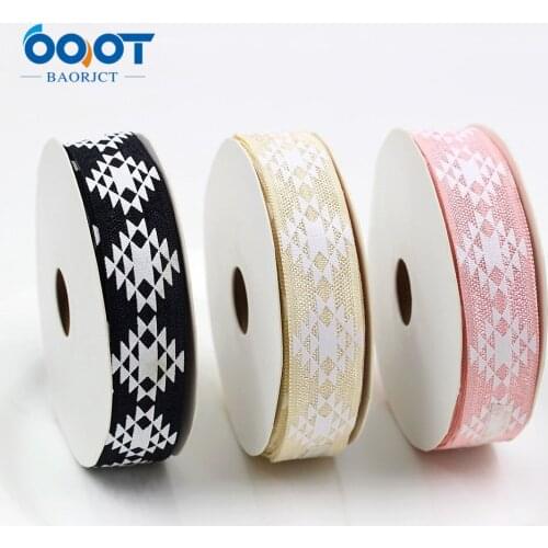10yards 5/8''geometric bronzing Ribbon Elastic Foldover Elastics Stretch Hair Ties Headbands for Baby Girls Hair Bow E-20508-894