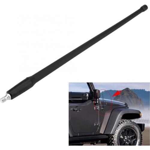 13 inch Replacement Car Antenna for Jeep Wrangler JK JKU JL 2008 2009 2010 2011 2012 2013 2014 2015 2016 2017 black ABS material