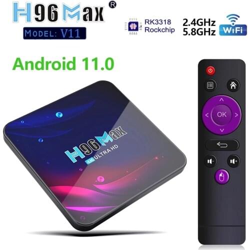 20pcs Android 11 TV Box H96 Max V11 RK3318 Quad Core 4GB 64GB 2.4G/5G Dual WiFi USB3.0 BT4.0 4K H.265 Youtube Smart Media Player