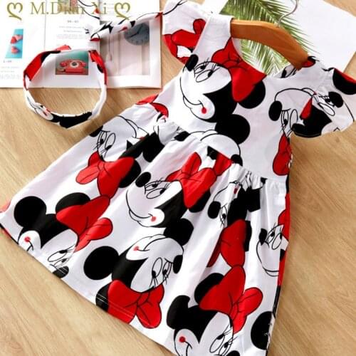 2020 New Fashion Baby Girls Dress Summer Dress Cartoon Minnie Mouse Dress Princess Dress Childrens Girl Clothing 1-6 Years