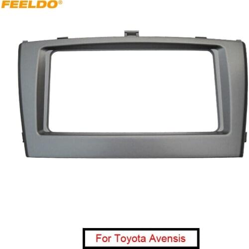 FEELDO 2DIN Car Radio Fascia Frame for Toyota Avensis 09-15 Audio Facia Panel Frame Dashboard Adapter Trim 202*102MM #AM4855