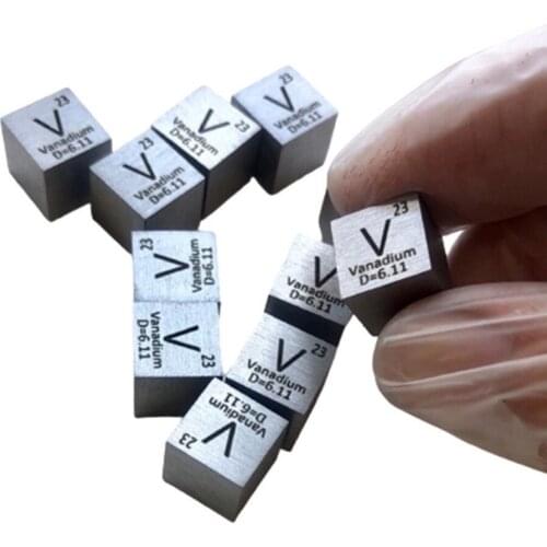 Free shipping High Purity 99.9 Pure Vanadium V Carved Element Periodic Table 10mm Cube