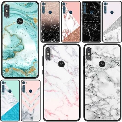 Case for Motorola Moto G9 Play One Fusion Plus G8 Power Lite Soft Funda Hype G Stylus E6s E7 Phone Cover 2020 Fshion Marble Art