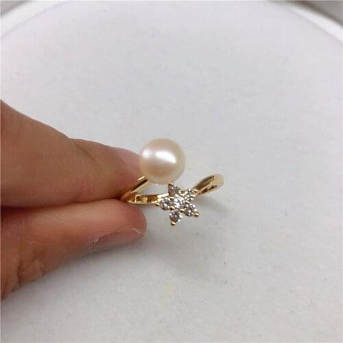 Snowflower Style Ring Mountings Base Findings Mount Component Jewelry Settings Parts for Pearls Stones Crystal Agate Coral Jade