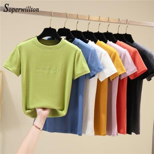 New Soft Cotton Female T-Shirt Short Sleeve 8 Color 2021 Summer Tshirt For Women Ladies Tops Fashion Shirts high quality T Shirt