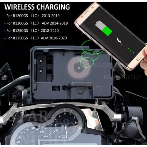 Motorcycle Wireless Charging GPS Mobile Phone Holder Stand Navigation Bracket For BMW R1200GS R1250GS LC Adventure R 1250 GS ADV