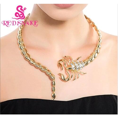 RED SNAKE High Quality Charming Amazing Gold-color Scorpion Halloween Necklace Torques