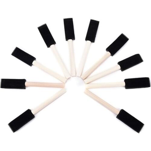 Hot 10Pcs / Set Sponge Paint Brush Toy Wooden Handle Seal Sponge Brushes Kids Children Drawing Painting Graffiti Tools