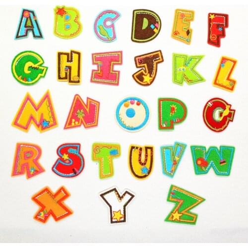 Alphabet Letter Patches Embroidered Iron On Patch For Clothing Badges Paste For Bag Pants Sewing crafts
