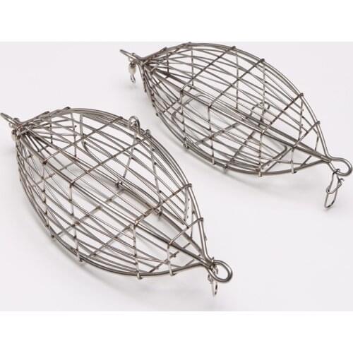 2021 new outdoor fishing stainless steel bait cage olive type freshwater sea fishing deep bottom bait cage