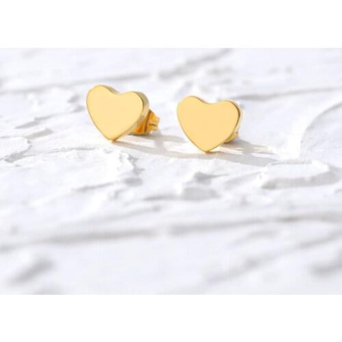 New 2020 Fashion Small Heart Stud Earrings for Women Gold Rose Gold Small Metal Statement Earrings Wedding Jewelry Gifts