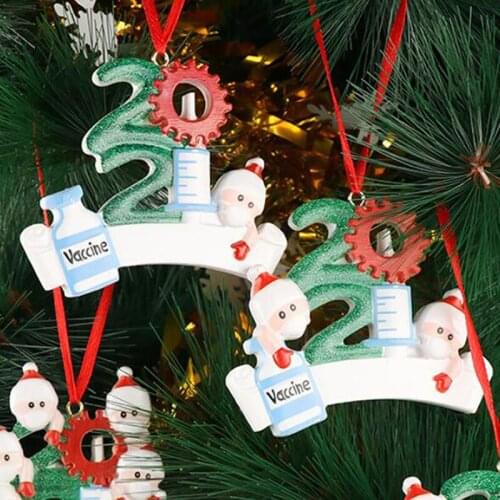 Personalized Survived Family Christmas Tree Ornament DIY Custom Name Resin Xmas Tree Hanging Pendant Christmas