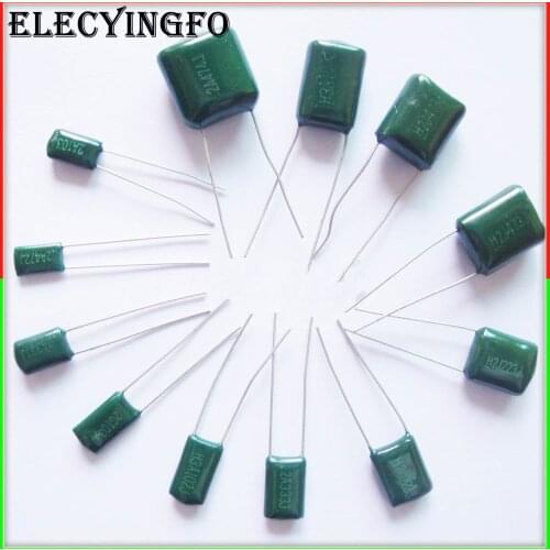 10pcs Mylar Film Capacitor 100V 2A 220pF~0.47uF 5% (2A221J~2A474J) Polyester Film capacitor