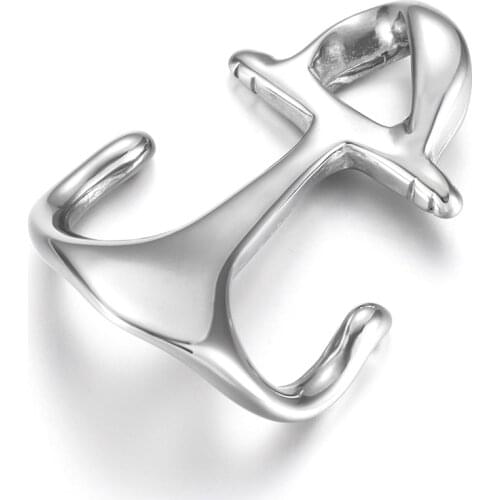 Stainless Steel Anchor Hook Polished Connector Hole 6mm Bracelet Closure DIY Accessories Jewelry Making