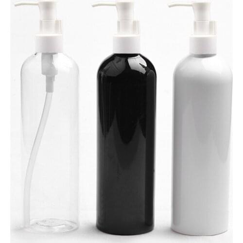 15pcs 400ml white black clear Empty Cosmetic Plastic Bottles Cleansing Oil Pump Container Massage Oil Dispenser PET Bottle