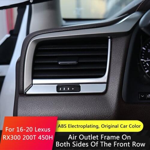 QHCP Chrome Front Air Vent Dashboard Outlet Cover Trim Frame Bezel Molding Garnish Insert For Lexus RX 300 200T 450H 2016-2020
