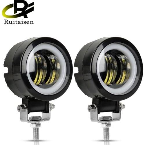 RUITAISEN Car Boat Angel Eye Bar 3 Inch 12V 24V 6000K 20W Waterproof Square Round LED Work Light todoterreno ATV