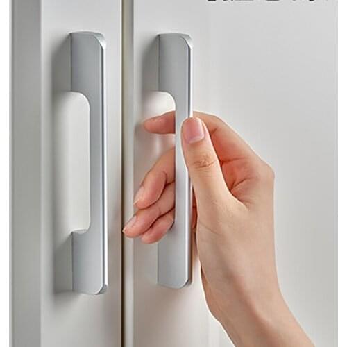 Sliver Cabinet Handles Aluminium Alloy Kitchen Closet Door Knobs and Cupboard Handles Drawer Pulls Furniture Handle Hardware