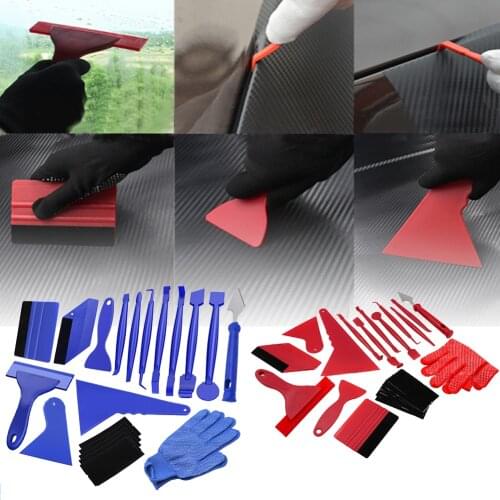21PCS Carbon Fiber Car Tools Vinyl Wrap Film Sticker Wrapping Tool Auto Window Tint Foil Squeegee Razor Scraper