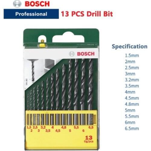 Bosch Drill Bit 13 Twist Drill Set 1.5-6.5mm Metal Drills Electric Drill 13 Set For Powe Tools and Drill Machine