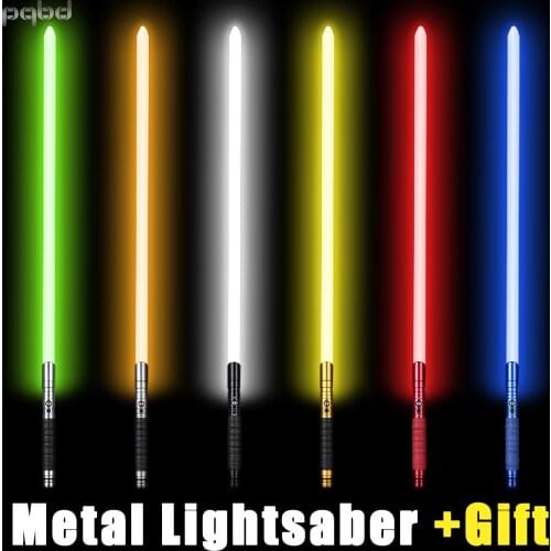 Pqbd Lightsaber LED Flashing Metal Handle Heavy Dueling Sword Cosplay Children Gift Toy FX Laser Saber Kids New Year Christmas