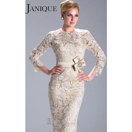 Party gown free shipping robe de soiree 2016 new hot gorgeous sleeves vestido de madrinha belt Mother of the Bride lace Dresses