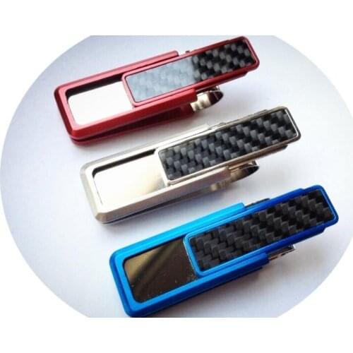 100pcs/lot Carbon Fiber Money Clip Stainless Steel Wallet Metal Banknotes Holder Business Men Women Gift Wallet Card Holder