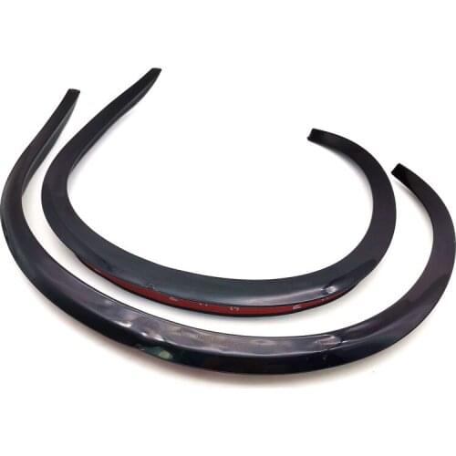 2 Pcs Car Fender Flare Wheel Eyebrow Protector Anti-Scratch Sticker Soft Rubber Strip Black Universal