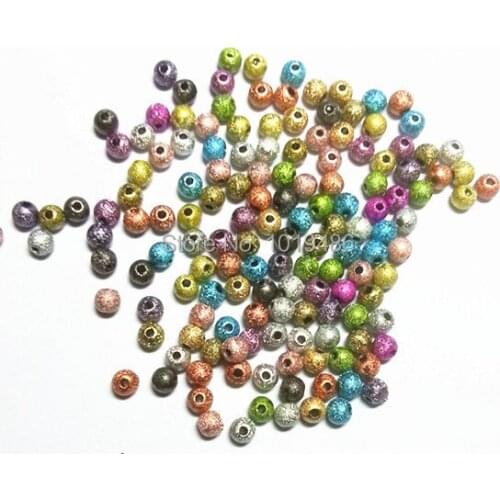 2000/PCS 4mm Mixed Color Stardust Acrylic Round Beads Spacer jewelry Finding Free shipping